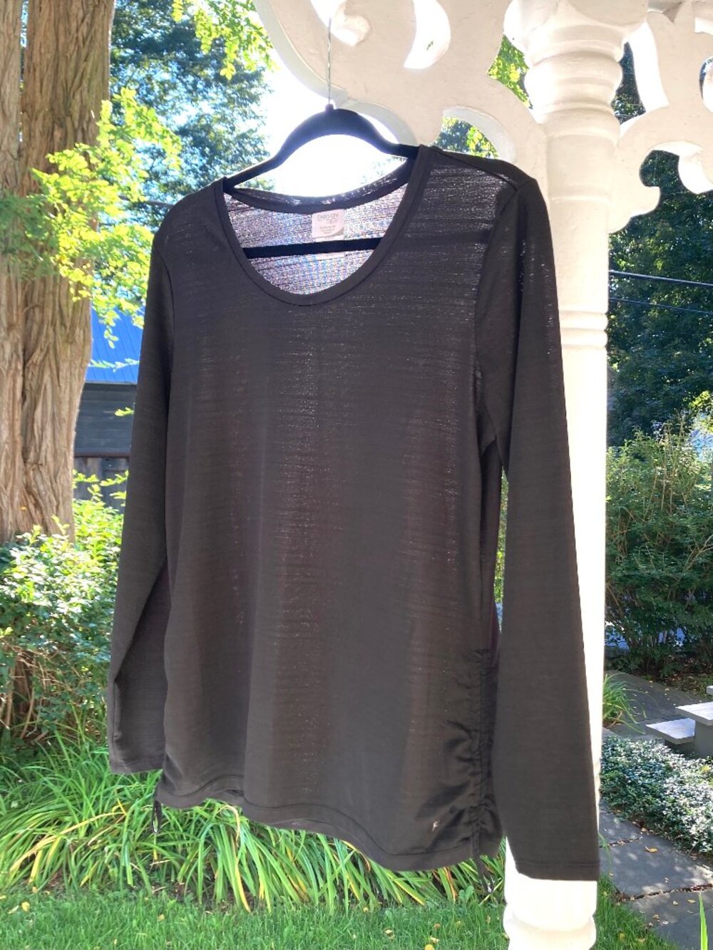 Danskin Long-Sleeve Active Top with Side Ruching